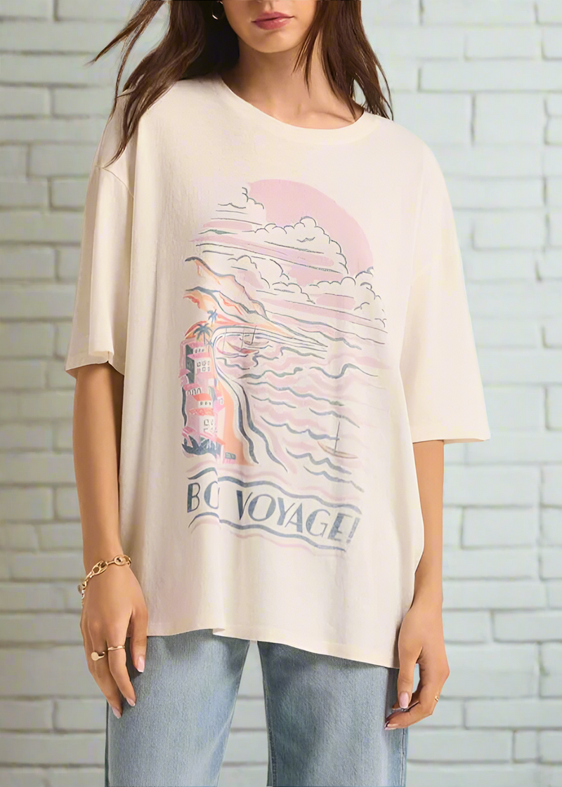 Z Supply 'Bon Voyage' Oversized Tee