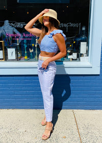 Reveriee Striped Crop Top