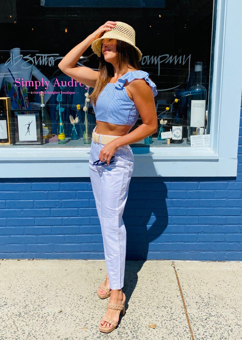 Reveriee Striped Crop Top