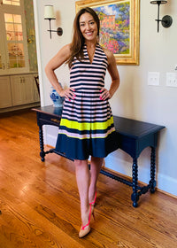 Ted Baker London A-Line Striped Halter Dress