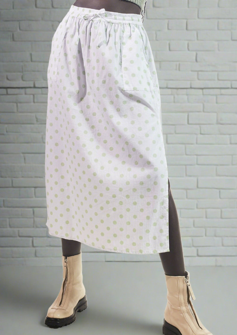 Rue Stiic 'Dani' Elle Polka Dot Pistachio Skirt