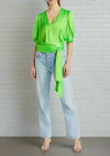 Essential Antwerp 'Wham' Green Wrap Top
