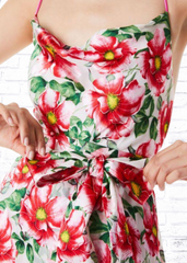 Alice + Olivia 'Samantha' Floral Cowl-Neck Midi Dress