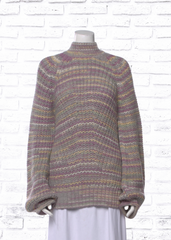 Nicholas 'Maliya' Striped Chunky Knit Turtleneck Sweater