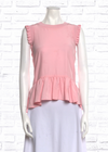 Cinq a Sept 'Lenora' Silk Pink High-Low Ruffle Peplum Top