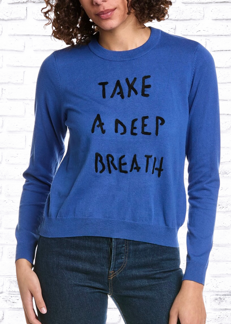 Minnie Rose 'Take A Deep Breath' Cashmere-Blend Sweater