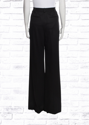 Diane Von Furstenberg Black Wool Wide-Leg Trousers