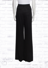 Diane Von Furstenberg Black Wool Wide-Leg Trousers