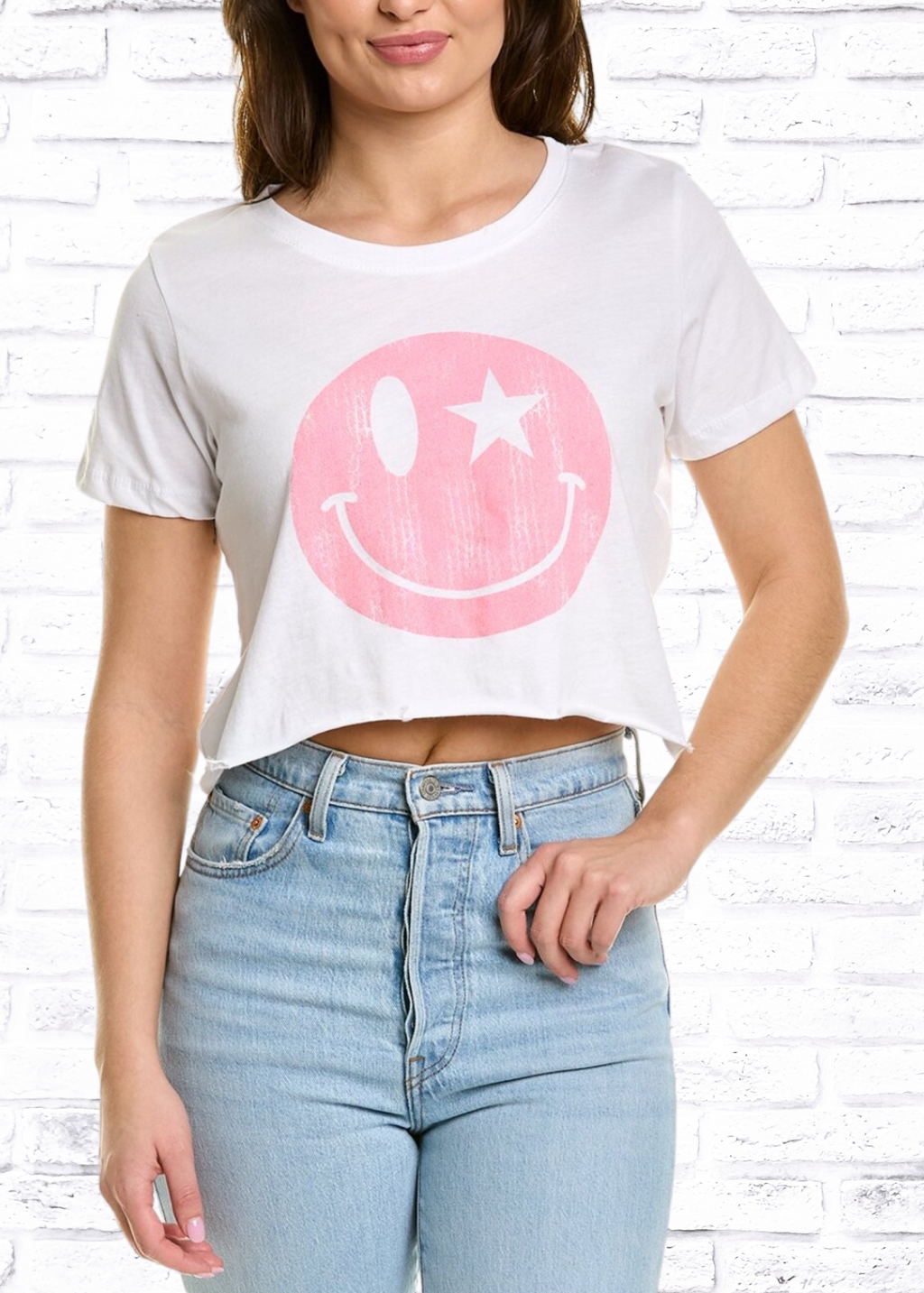 Prince Peter Graphic 'Happy Face' Cropped Tee