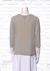 St. John Extra Soft Neutral Striped 3/4 Sleeve Top