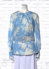 Safiyaa 'Madeline' Floral Rose Cotton Belted Blouse