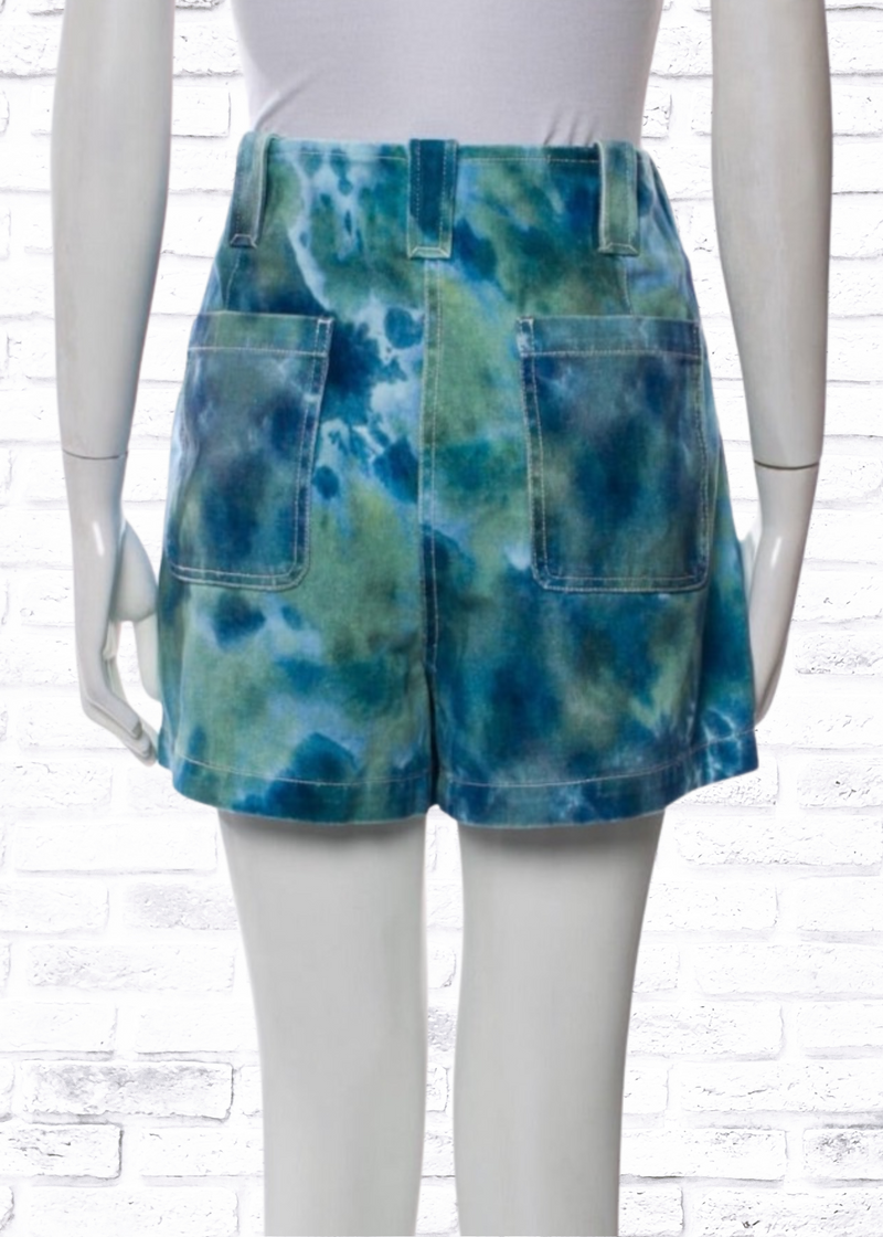 3.1 Phillip Lim Tie-Dye Denim High-Waisted Shorts