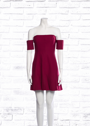 Cinq a Sept Elva Off the Shoulder Mini Dress in Elderberry