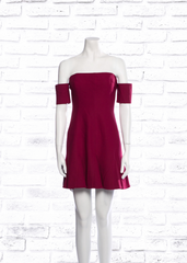 Cinq a Sept Elva Off the Shoulder Mini Dress in Elderberry