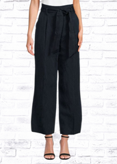 Veronica Beard 'Vitha' Navy Linen-Blend Paperbag Pant