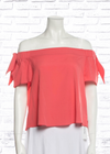 Timo Weiland Off-the-Shoulder Coral Crop Top
