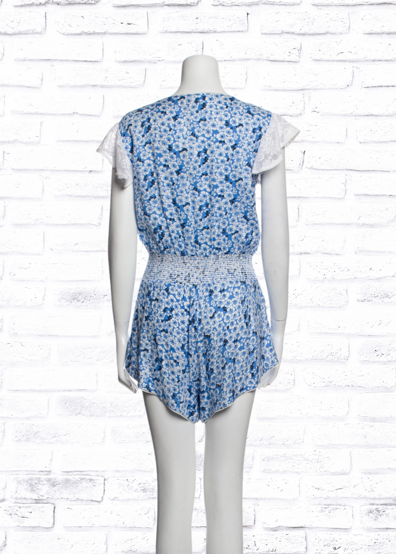 Sunday Saint-Tropez Blue Floral Romper