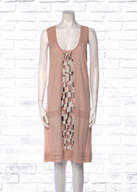 Christian Lacroix Vintage Wool-Silk Pleated Shift Dress