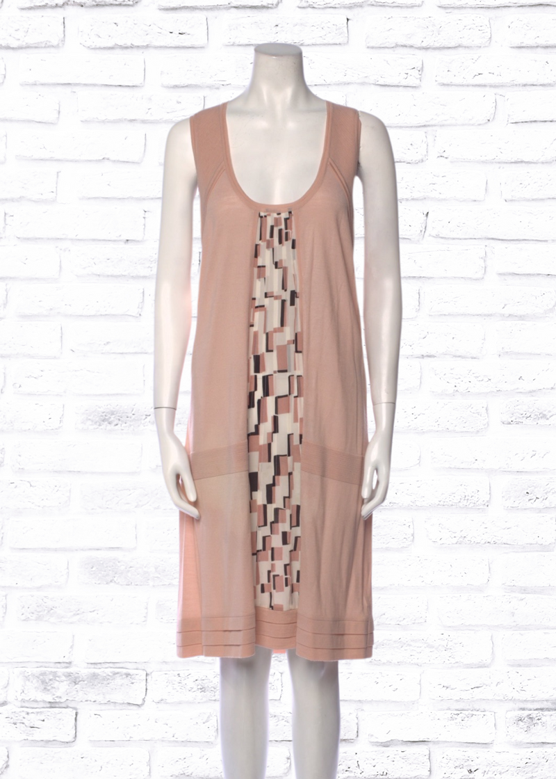 Christian Lacroix Vintage Wool-Silk Pleated Shift Dress