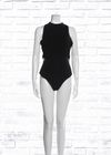 Alice + Olivia 'Makeda' Black Sleeveless Bodysuit with Mesh Lace Cutouts