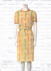 Mary McFadden x Jack Mulqueens 80s Vintage Yellow Silk Shirtdress