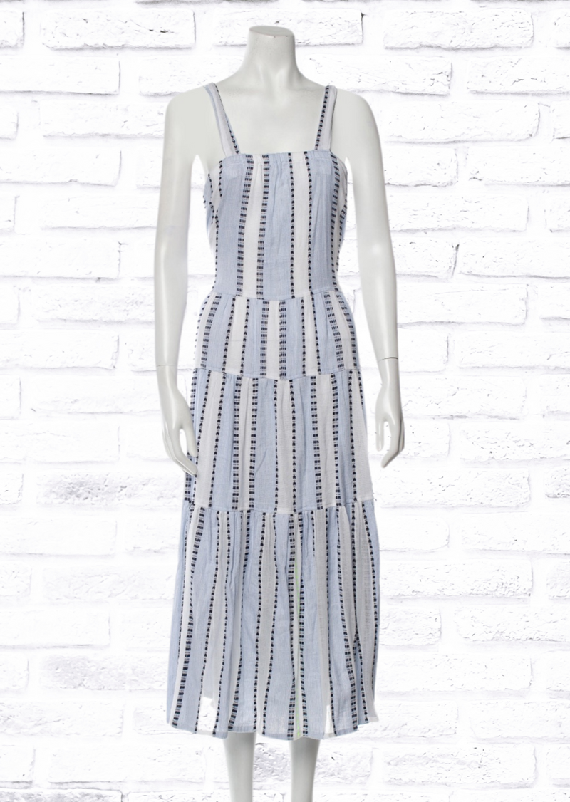 Lemlem 'Miriam' Cascade Striped Cotton Midi Dress