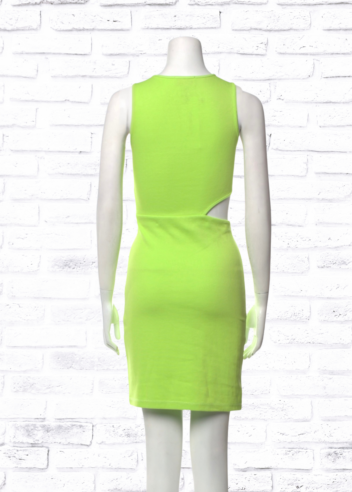 Victor Glemaud Neon Green Cutout Mini Bodycon Sheath Dress
