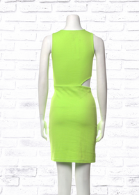Victor Glemaud Neon Green Cutout Mini Bodycon Sheath Dress