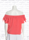 Timo Weiland Off-the-Shoulder Coral Crop Top