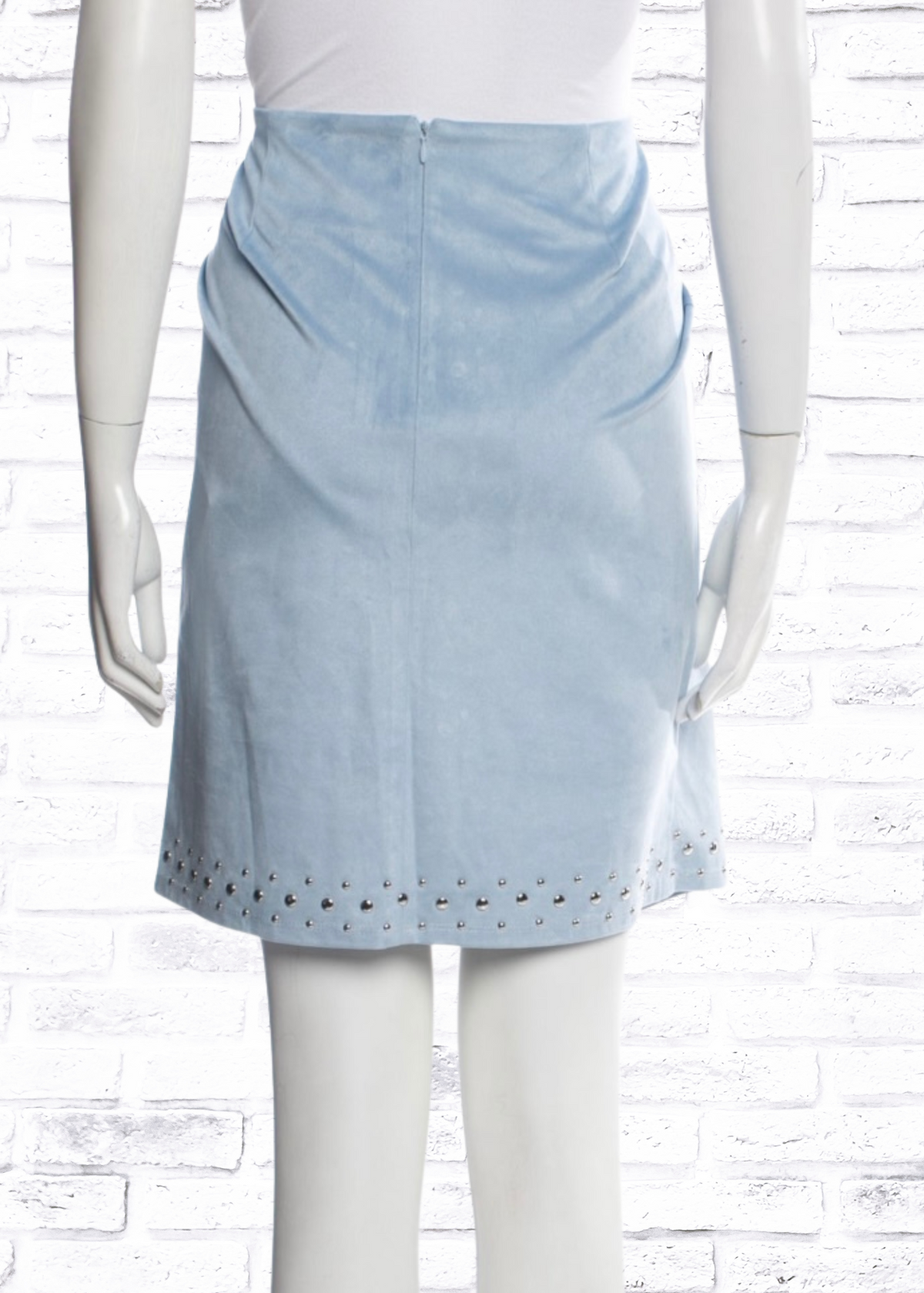 Neiman Marcus Vintage Blue Suede Studded Skirt
