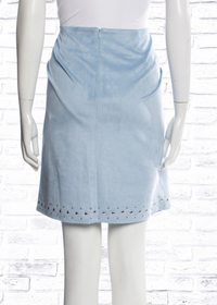 Neiman Marcus Vintage Blue Suede Studded Skirt