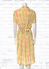 Mary McFadden x Jack Mulqueens 80s Vintage Yellow Silk Shirtdress