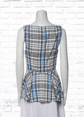 Prabal Gurung Plaid Print Peplum Top