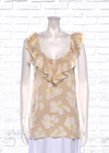 *FIRE SALE* Tory Burch Silk Neutral Floral Ruffle Blouse