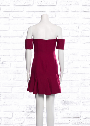 Cinq a Sept Elva Off the Shoulder Mini Dress in Elderberry