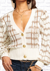 Ramy Brook 'Alan' Cardigan Striped Sweater