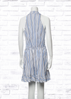 Caroline Constas 'Nyssa' Wrap-Style Blue/White Striped Mini Dress