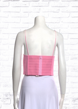 Alice + Olivia Structured Electric Pink Crop Top