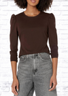 Rebecca Taylor Ruched Puffed-Sleeve Long Sleeve Top