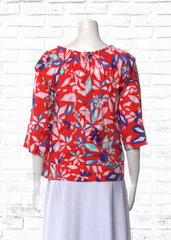 Diane von Furstenberg Red Floral Off the Shoulder 'Jennette' Top