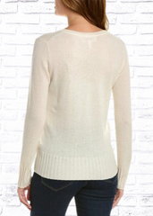 Ainsley Ivory Cashmere V-Neck Sweater