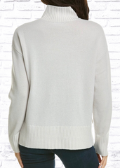 Raffi Vanise Wool-Cashmere Blend Mockneck Neutral Sweater