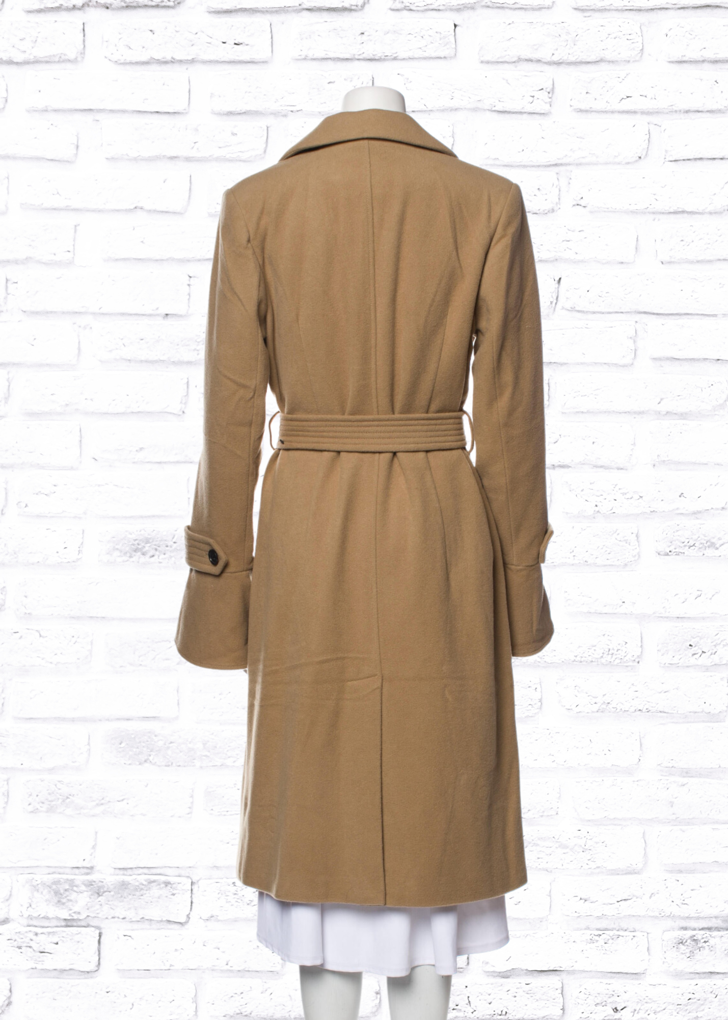 Belted peacoat top
