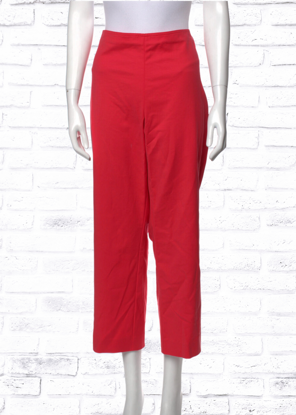 *FIRE SALE* St. John Bright Coral Wide-Leg Cropped Pants