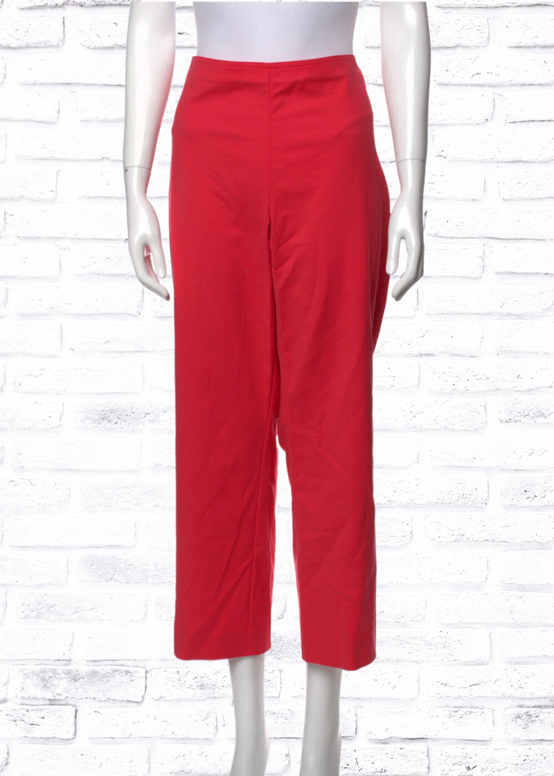 St. John Bright Coral Wide-Leg Cropped Pants – Simply Audrey