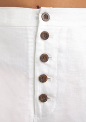 Onia Linen Boyfriend High Waisted Short in White