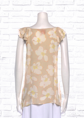 *FIRE SALE* Tory Burch Silk Neutral Floral Ruffle Blouse