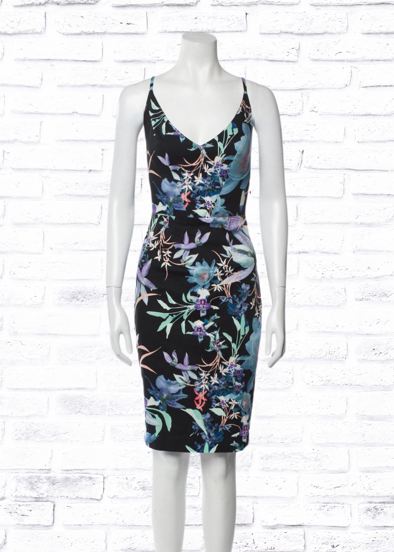 Black Halo Amorie Black Floral Sheath Dress Simply Audrey
