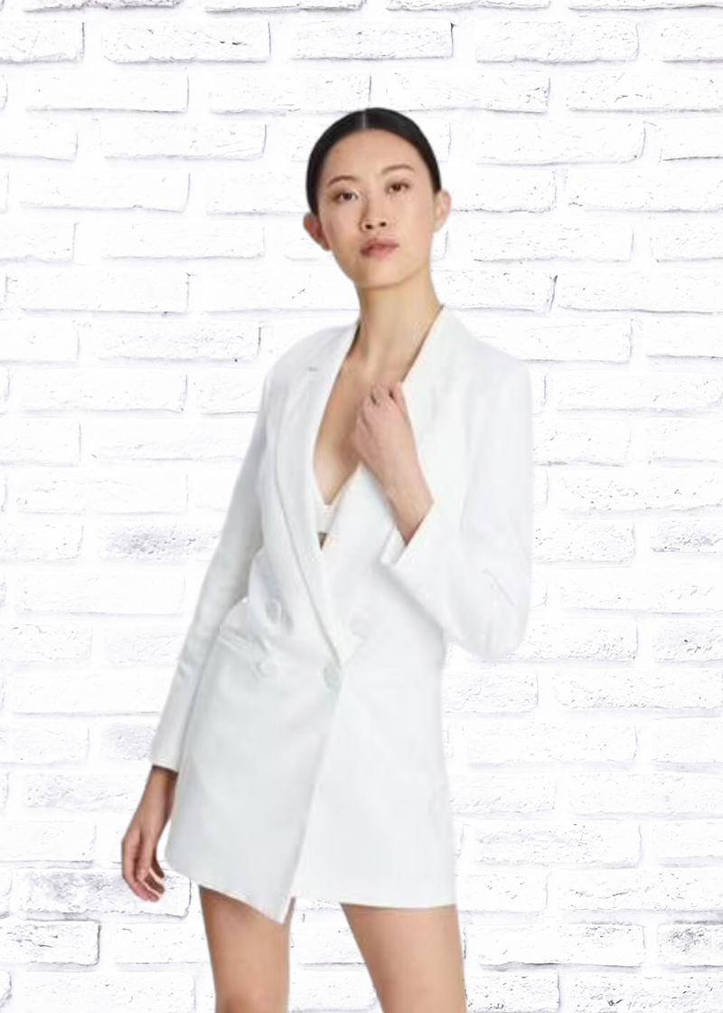 By Johnny. 'Sophia' Structured Blazer-Dress in White Snow