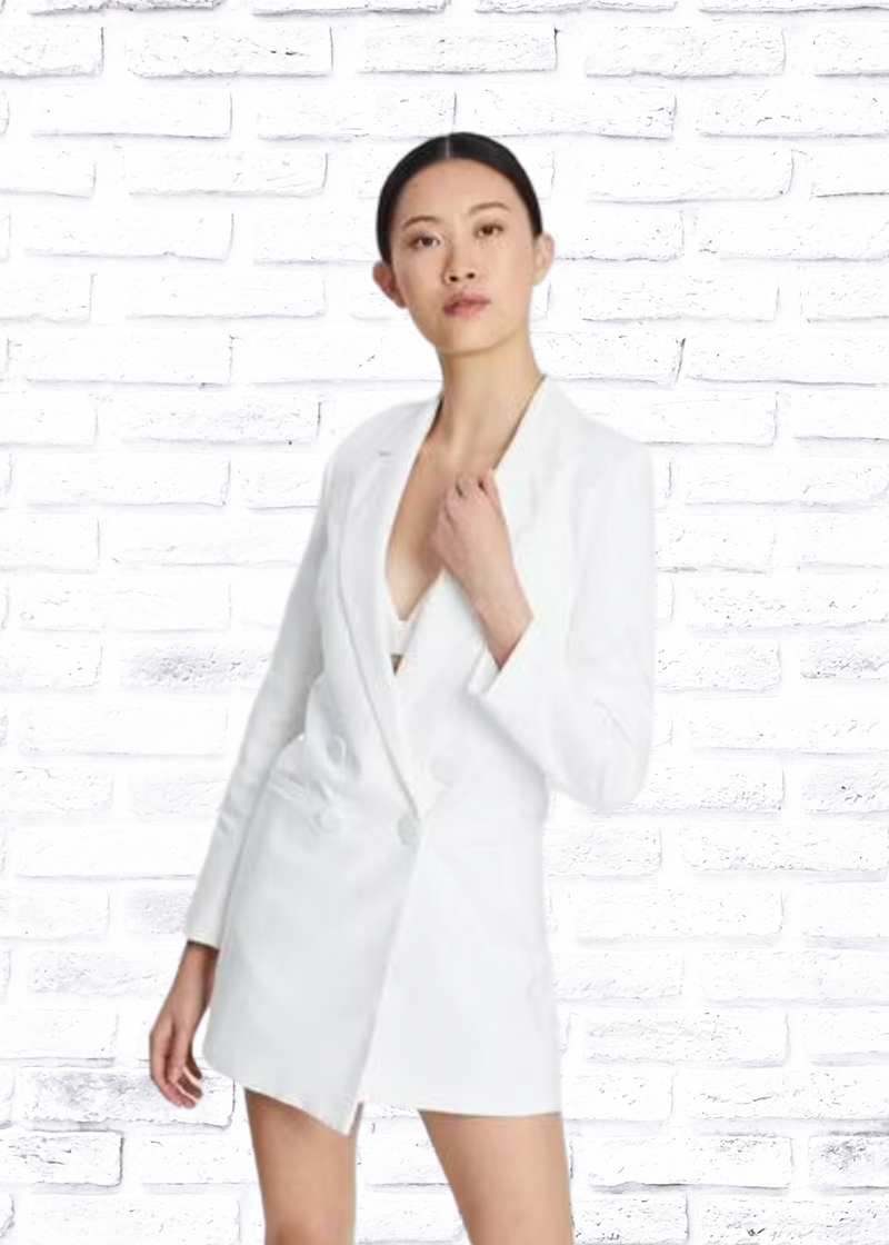 By Johnny. 'Sophia' Structured Blazer Dress in White Snow